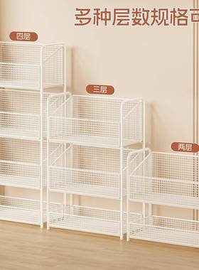 书落地KNS多层书本纳架一体墙可收移动书柜置架物架桌边带靠轮小