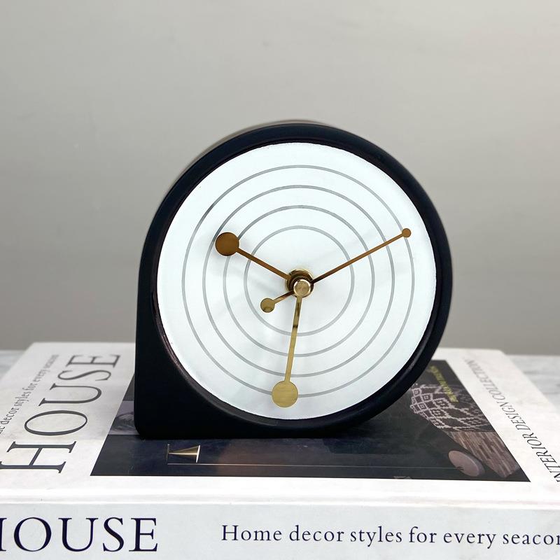 简约床头创意座GRA家用式台坐静音桌面钟时尚台面摆件钟桌钟面时