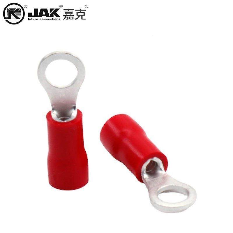 RV护12.5-4圆形JAS无品牌/K紫铜国标端头PVC绝缘套圆型M4铜鼻有认