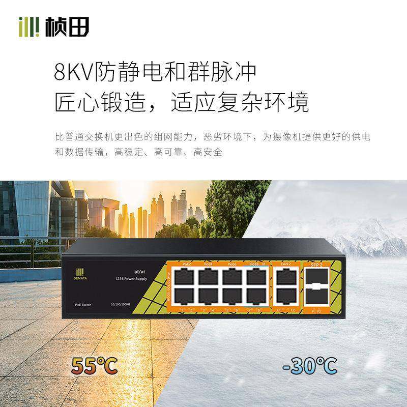 LHZP112G612口0全千兆Po供电交换机2光10E电全千兆室内外防水盒