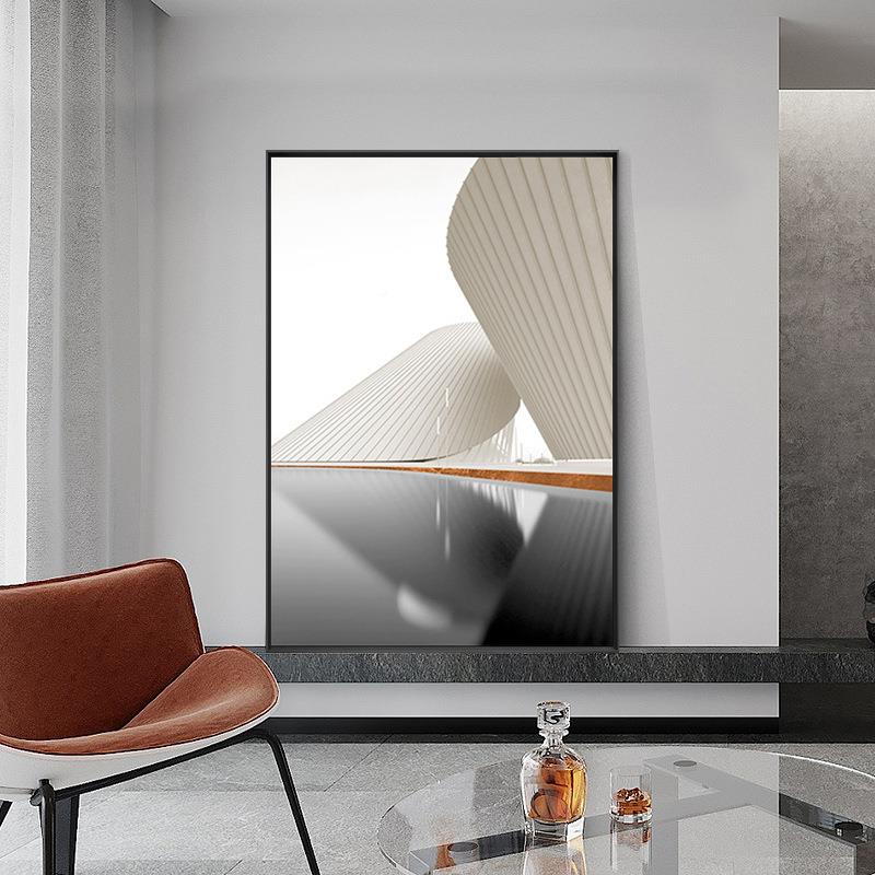 线性空VDC间现简约建筑客厅沙发装饰画卧代室头抽象床挂画餐厅壁