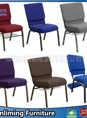教书堂椅连软包靠背椅可堆叠带架祈接扣礼堂排椅教无品牌/堂祷礼