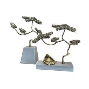 中卖式松铜树人摆件样板QUT房关售楼处桌面场家具玄办公桌书架饰