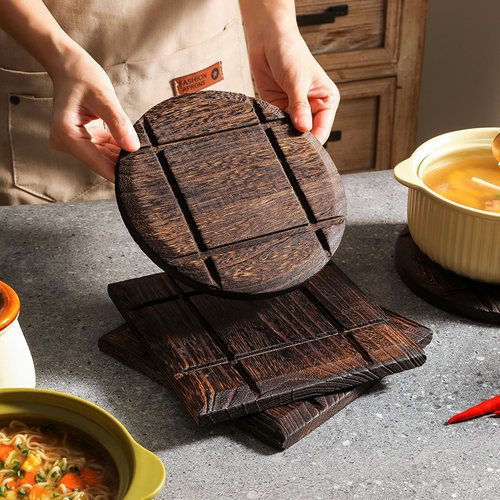 餐垫防烫耐高温实木加厚隔热垫子