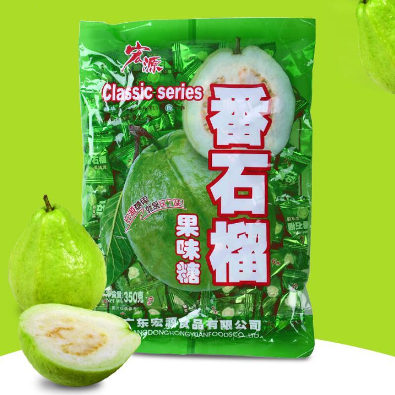 宏源番石榴350g 老牌番石榴糖水果味硬糖怀旧办公零食包邮 袋装