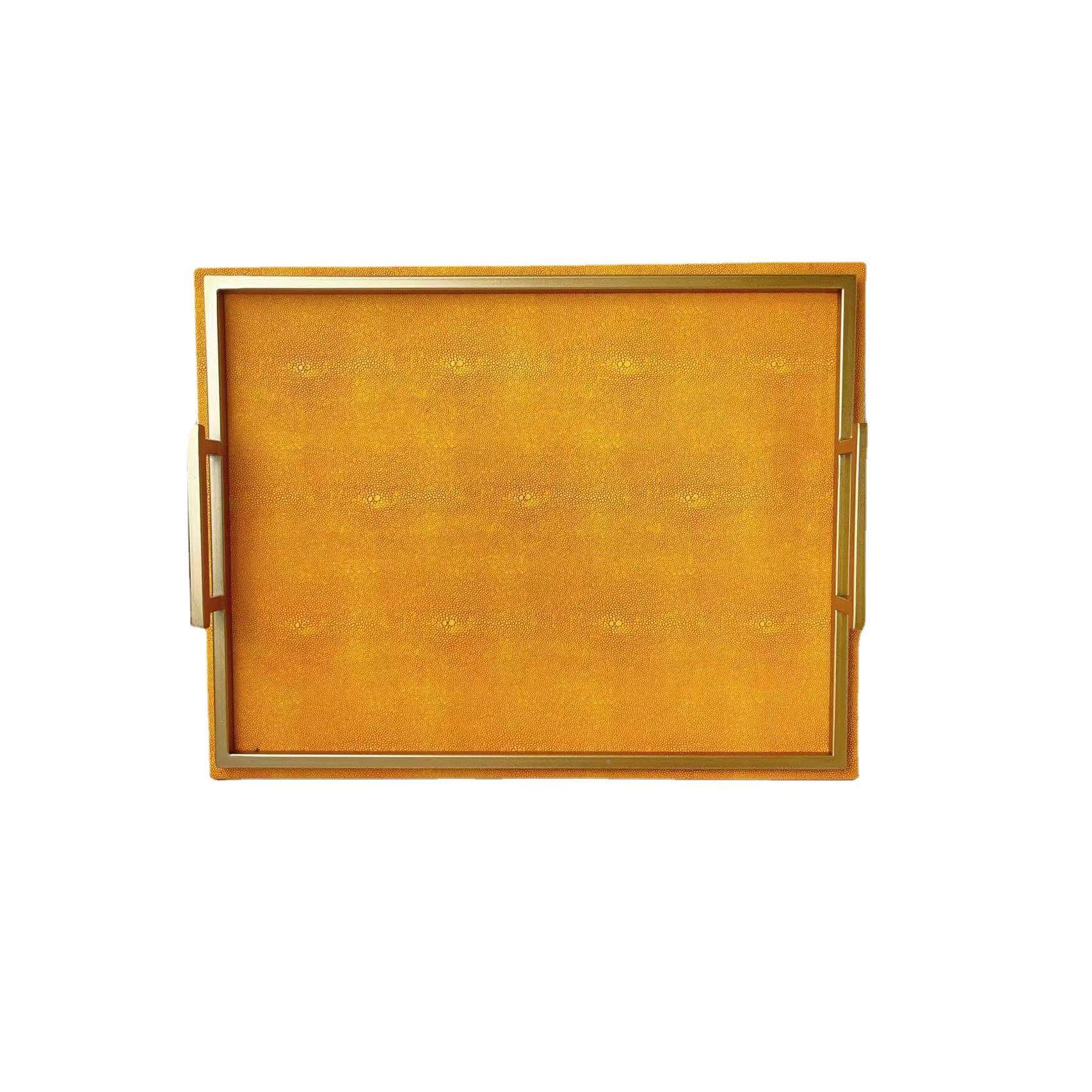 海欧式茶几长方盘形托橙色皮制托盘果阁盘客摆件厅样品DDU房软装,家居饰品,香薰托盘,淘宝优惠券,粉丝福利购,淘宝优惠卷