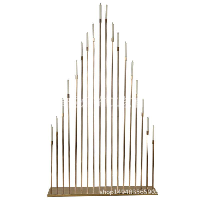 芦苇烛礼蜡台电镀铁艺18路引ZY2-188婚堂舞台现场装饰背景烛头台