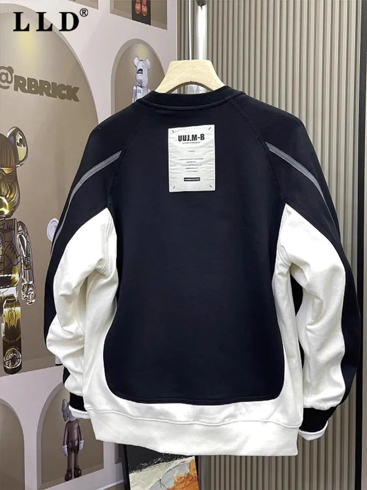 高端圆领卫衣男2025春秋季新款潮牌长袖T恤男士宽松休闲痞帅上衣