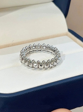 铆钉子弹头戒指女纯银玫瑰金白金钉子对戒食戒情男女情侣款高级潮