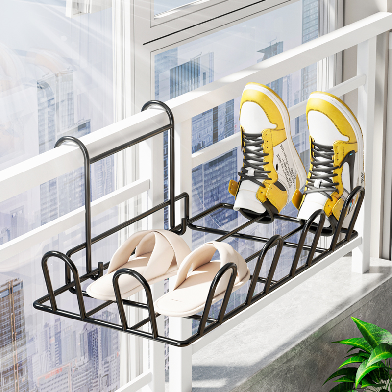 速发台晒窗架防盗窗护栏杆晾衣架凉户鞋外窗台室外窗鞋神器晾晒架