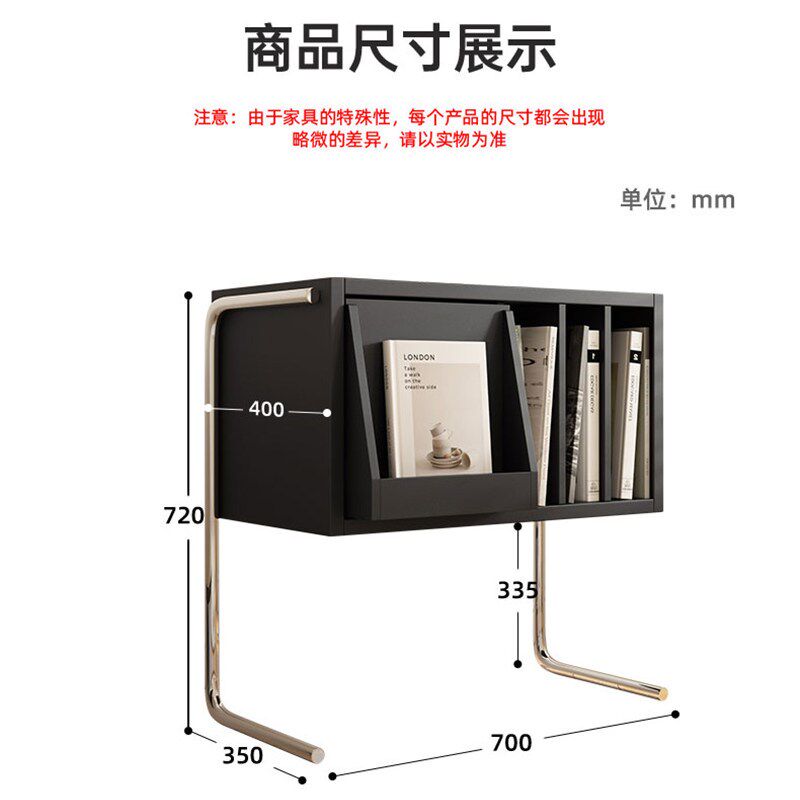 速发北欧实木客厅靠墙书柜杂志收纳柜悬浮抽屉柜黑胶唱片机柜沙发