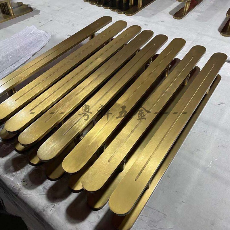 现货速发新中式简约弧形玻璃门木门大门拉手 黑色不锈钢扶手古铜
