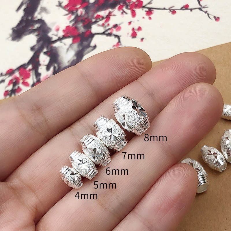 速发S999纯银珠散珠米珠戒指配件DIY手工银饰手链脚链转运珠编织