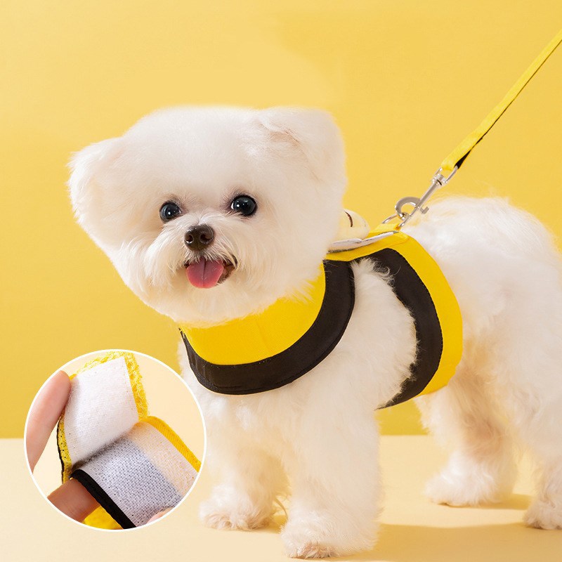 速发狗狗蜜蜂牵引绳背心式小型比熊犬泰迪胸背带遛狗绳狗链子宠物