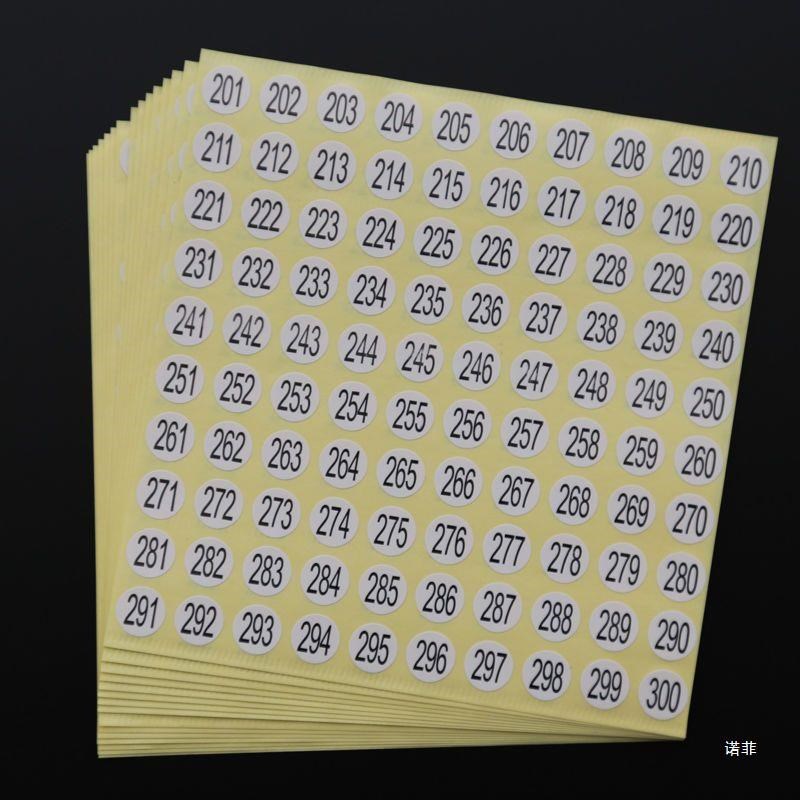 速发直播签字标数贴纸圆形数字贴号码贴不干胶贴耳环号品连饰编号