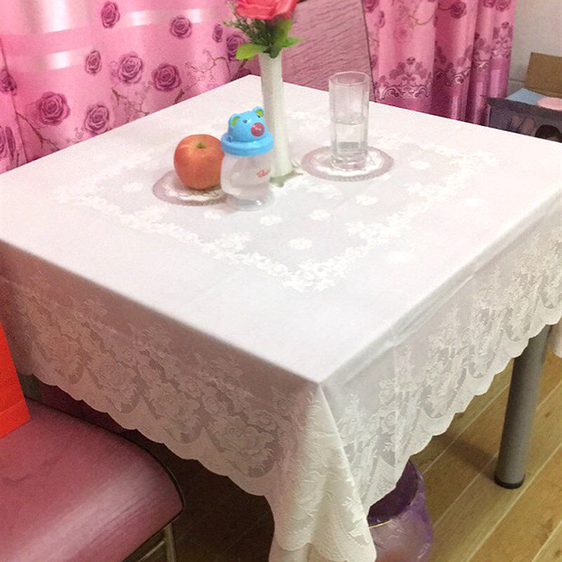 速发塑料色水防烫免洗防油纯白桌防桌布小清新方素台布正方形桌布