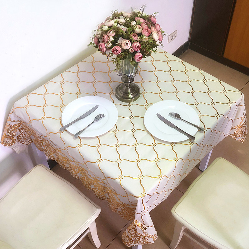 速发正方形桌布八仙桌四人方桌布防水免洗餐桌布艺塑料PVC桌铺布