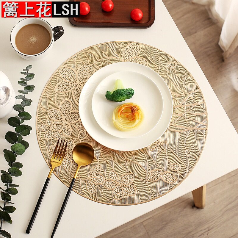 速发pvc圆形小花西餐北欧隔热防烫碗垫子杯垫家用盘垫桌垫餐垫装