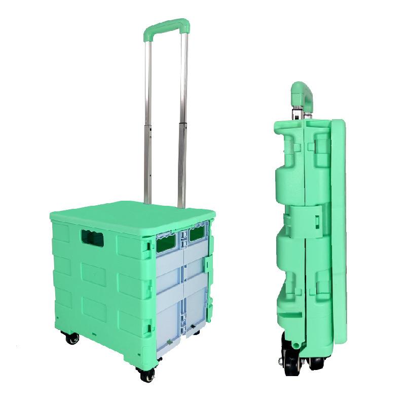 学生折叠购物车超市购物塑料小推车取快递神器收纳小拉车买菜车