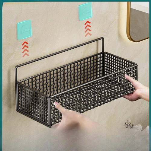 厨房葱姜蒜收纳筐免打孔置物架壁挂生姜大蒜收纳神器沥水挂篮1286