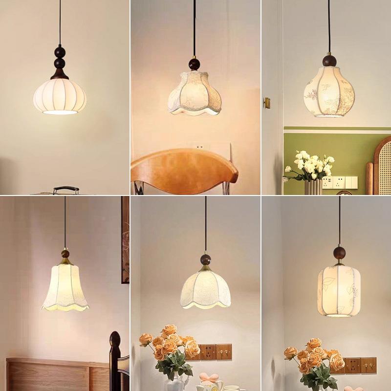 床头吊灯卧室主卧中古奶油风法式美式复古餐厅过道玄关吧台小吊灯