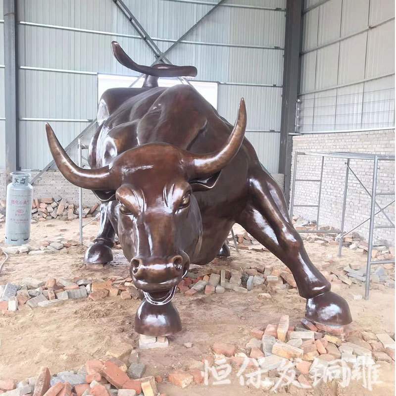 华尔街铜牛摆件金融公司开业大型纯铜华尔街牛雕塑2米3米铜雕牛
