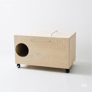 朋内溅10019504猫盆大号猫砂柜防砂臭封闭猫厕所防外猫砂箱