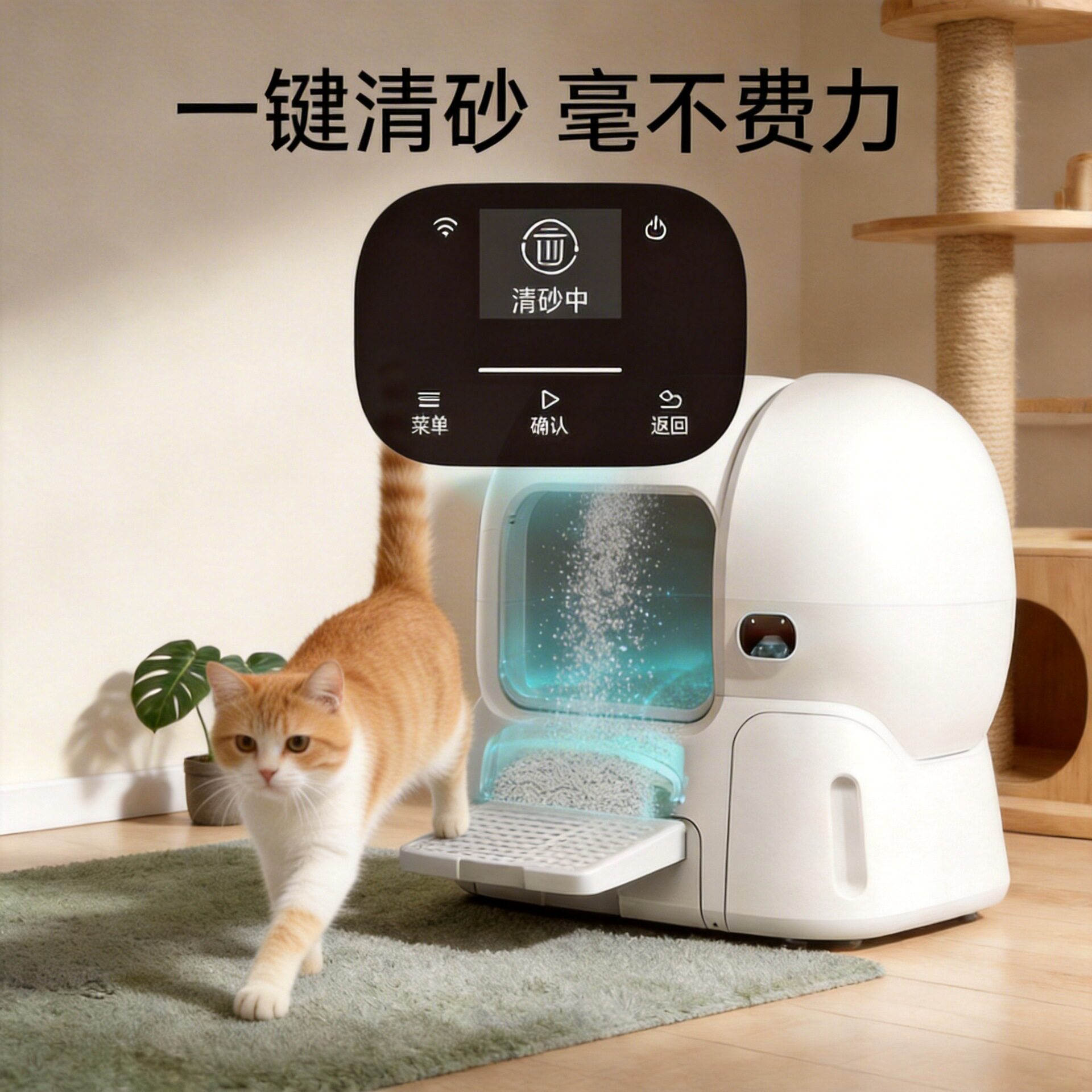 霍曼智能电动超大防臭补砂猫厕所