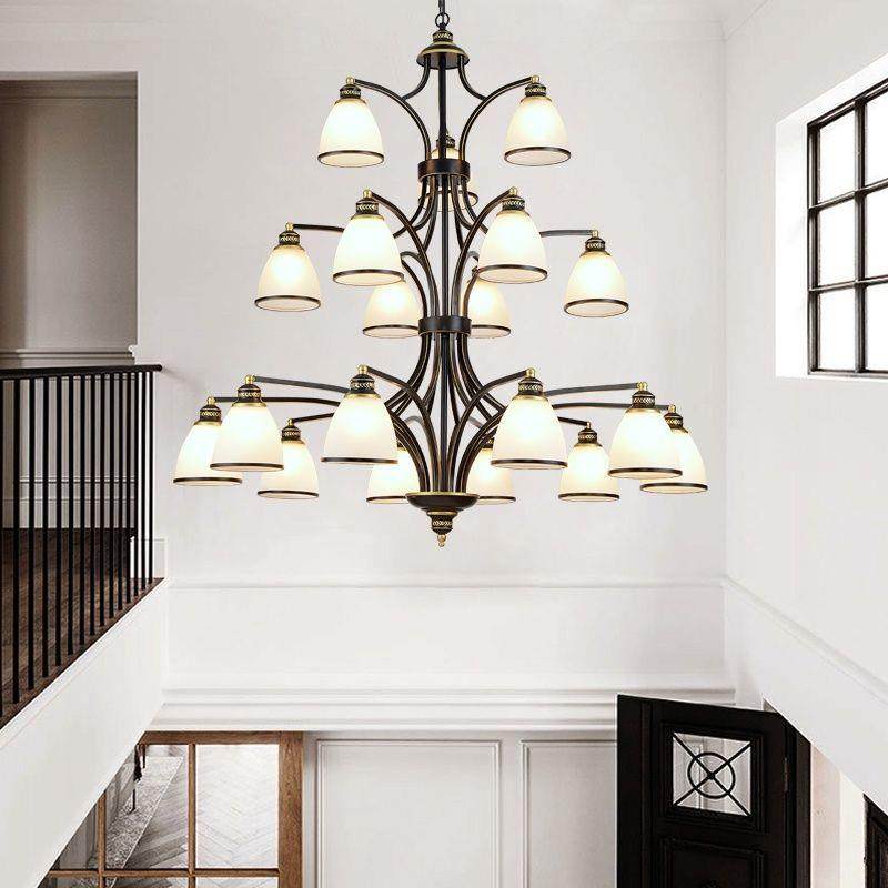 美式吊灯复式楼大吊灯loft别墅中挑空楼楼厅主旋灯转楼客梯152长,家装灯饰光源,智能吊灯,淘宝优惠券,粉丝福利购,淘宝优惠卷