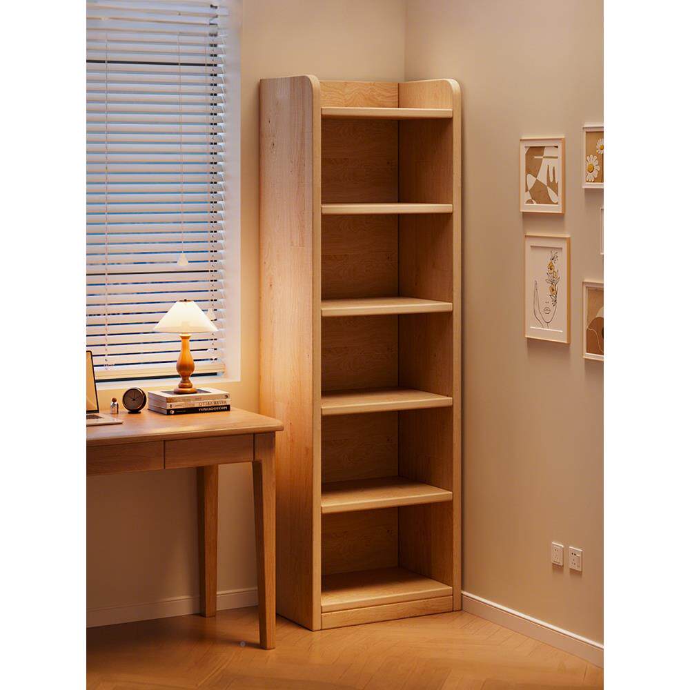 实简木转角书架落地置客物松木窄G63D-C12缝柜儿童家用收纳柜子厅