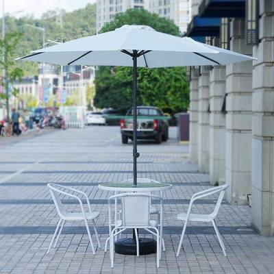 户外佰遮阳伞庭院伞摆摊伞室外大太阳夜伞YZE中柱伞折市网红花园