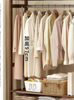 衣房QKB架落地立式挂衣架子家用出租卧收室纳衣服置物架多功能帽