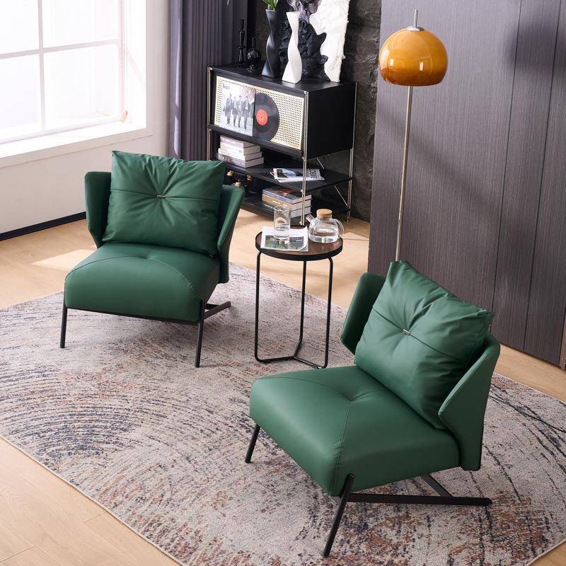 单沙发椅人设计师款意式台轻奢客厅阳发椅办公休息沙区接待休JHV