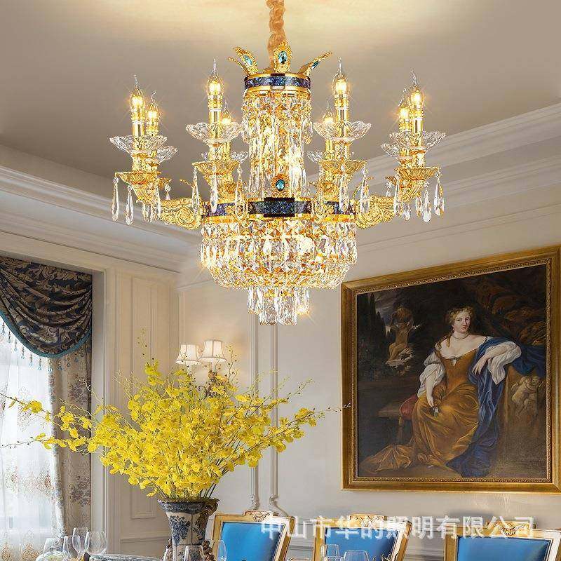 欧式轻奢厅942水晶吊灯合金高端奢墅华客法式宫廷别酒店大锌堂餐,家装灯饰光源,智能吊灯,淘宝优惠券,粉丝福利购,淘宝优惠卷