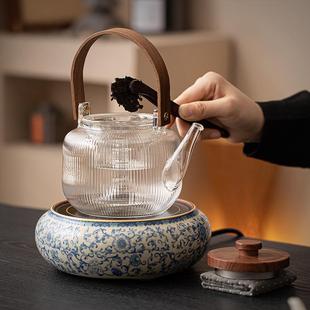 青花汝窑电陶煮茶烧壶耐高温F78TS6SS围玻璃水炉壶炉煮茶家用泡茶