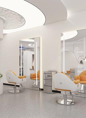 理发镜子带LED灯店网美发店镜台发廊专用JPU红发镜烫染镜单剪面简