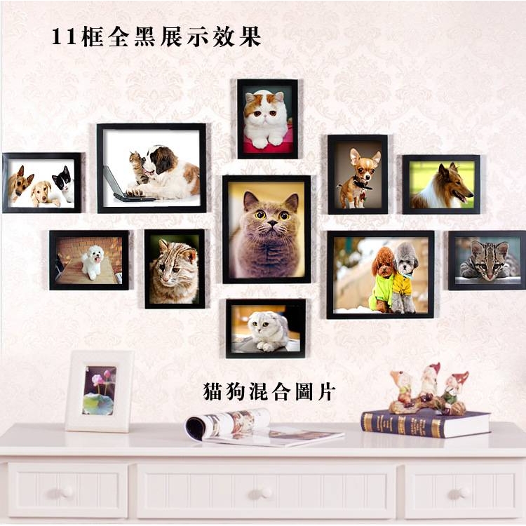 宠物店装饰画猫狗挂画个性小狗猫咪照片墙壁画墙画组合相框相框墙图片