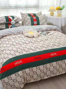 人Y2G新三款亲加厚磨毛四件套单双学生肤宿舍件套四季UEC通用单被