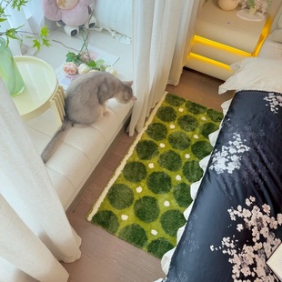 地毯客厅浴室卧室床边毯高品质植绒厚实柔软吸水可爱奶酪卡通动物