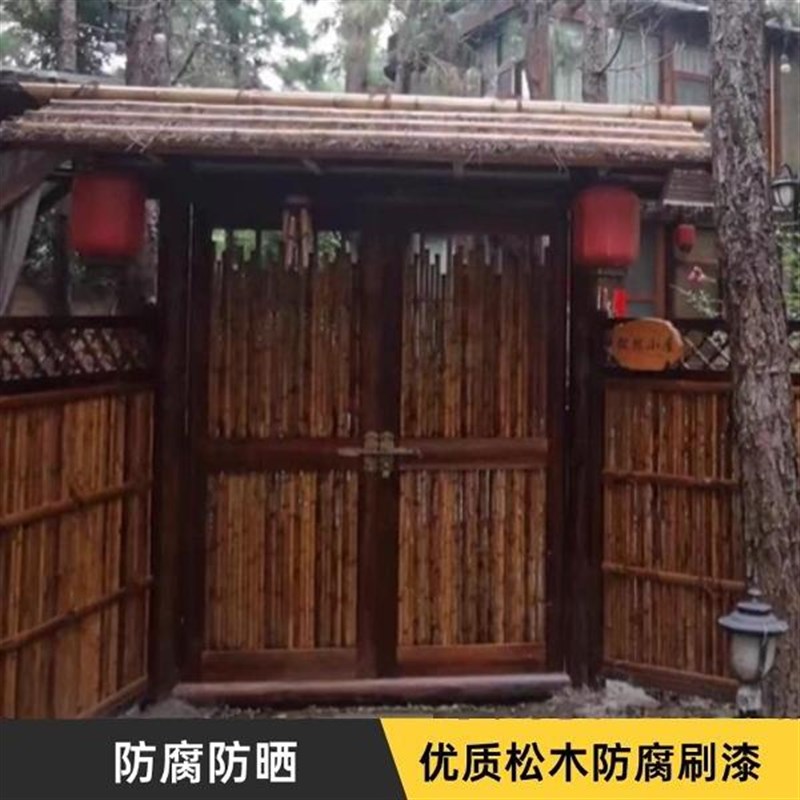 热销竹篱笆栅栏日式庭院防腐木屏风隔断装饰围栏户外民宿竹门别墅