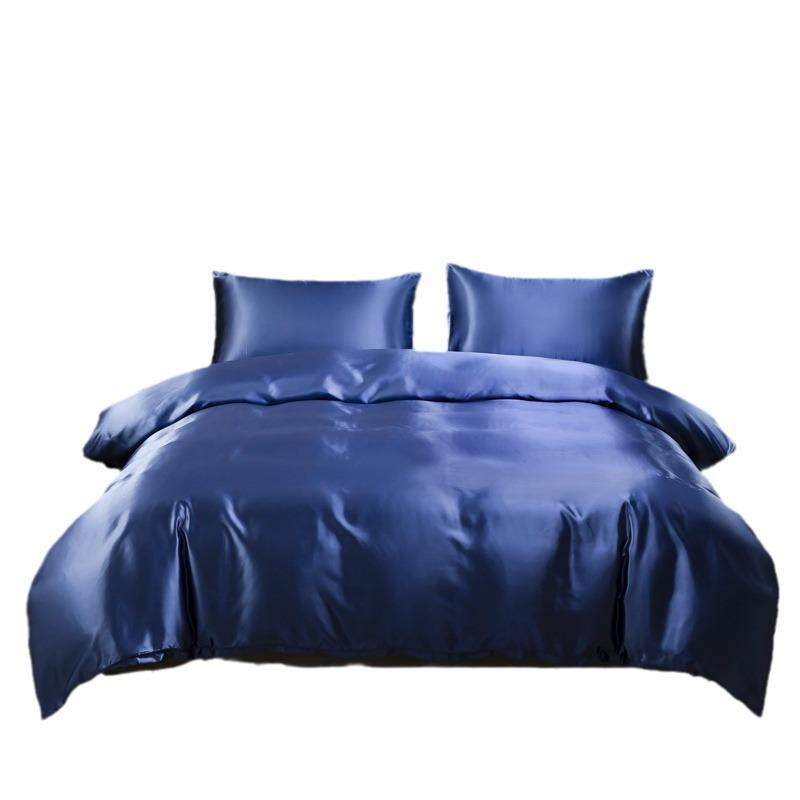 2024新款仿真丝色丁被套枕套套装床上用品三件套外贸纯色,床上用品,学生床品套件,淘宝优惠券,粉丝福利购,淘宝优惠卷