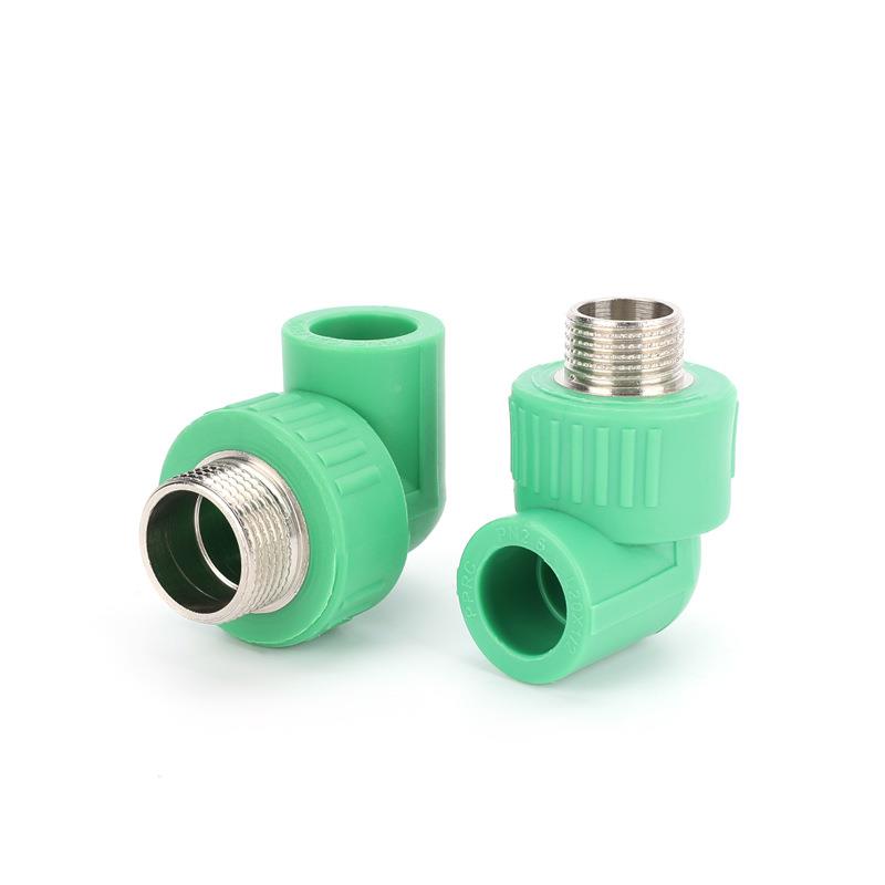 ppr外丝弯头自外来水0管20外螺铜纹热ZEV熔绿色9°牙弯头管件4分