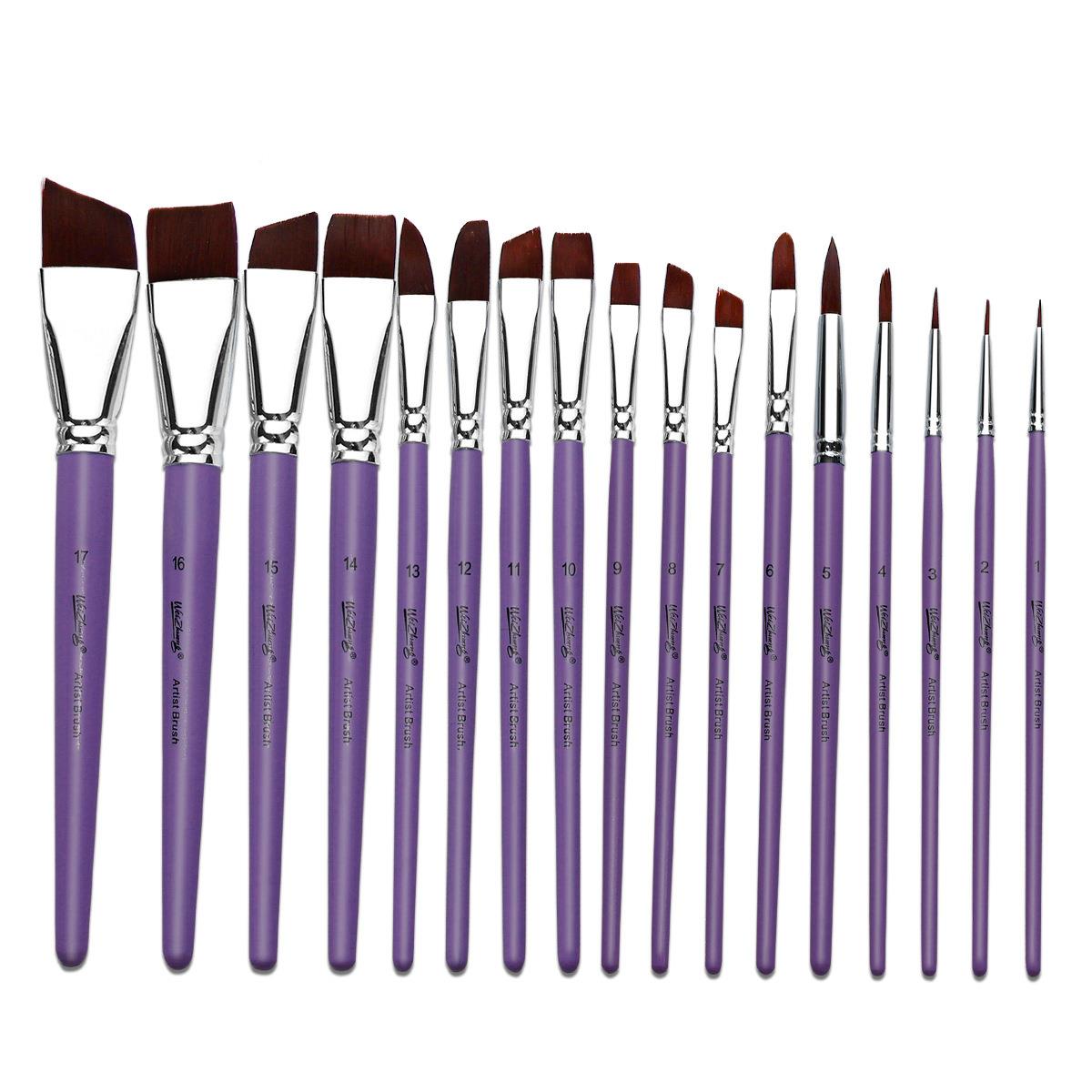 庄17支人体绘刷专用卫童脸部彩绘压花勾线笔儿颜彩料大排笔套装