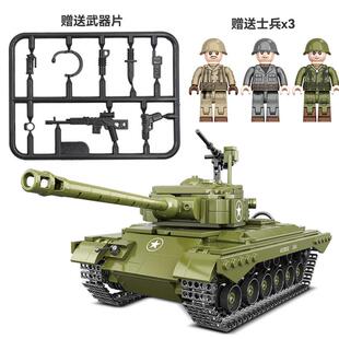 兼容乐高军事周年纪念小颗粒积木坦克模型商务伴手礼玩具