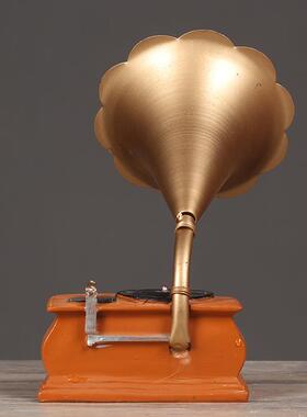 怀旧复古唱片机留声机模型橱窗摆件咖啡厅酒吧客厅装饰品摄影道具