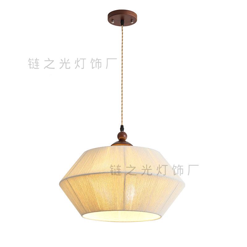 全麻光谱中古餐厅绳灯法式奶油53477播风书房直间吊日式实木复古