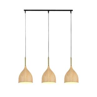 中式 单头灯胡桃木纹床头餐桌咖啡厅吧台灯具 餐厅吊灯三头中古风格