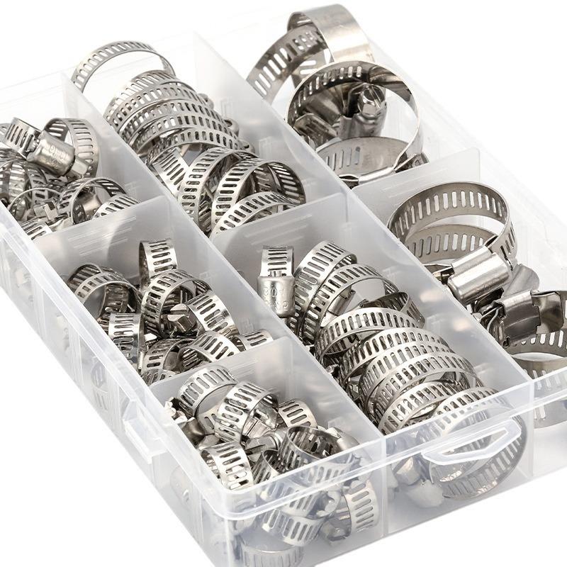 04不钢锈LIG一装字美式喉箍卡箍套装抱箍盒广东64CPS