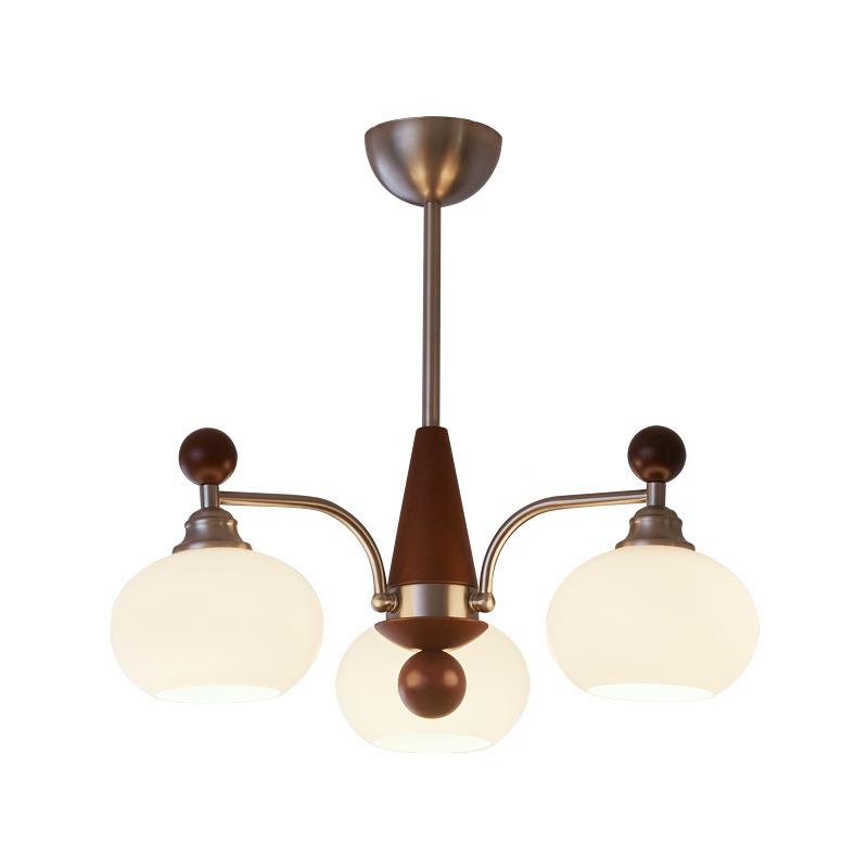 美式复古子实木客厅设730计师柿灯厅中古法吊式奶油投影氛围卧室