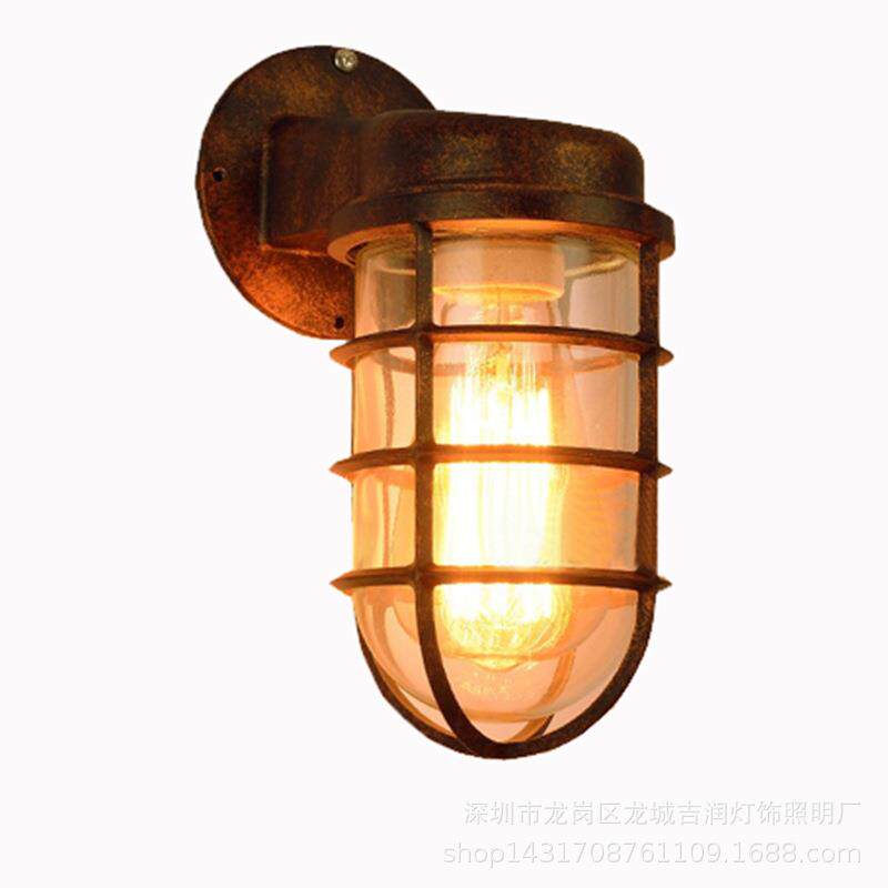 美式户外防水壁灯复古怀旧网咖啡吧过道走廊服装店工业风防爆壁灯